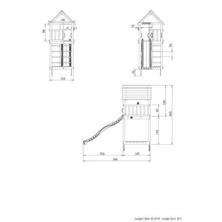 Jungle Gym Cabin játszótorony, kerti játszótér
