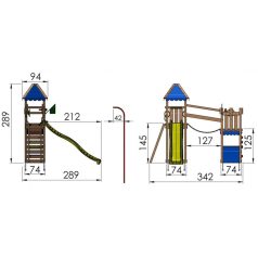 Jungle Gym Explorer játszótorony, kerti játszótér
