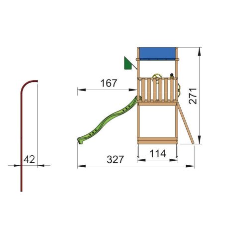 Jungle Gym Hut játszótorony, kerti játszótér
