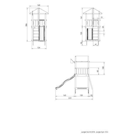 Jungle Gym Hut játszótorony, kerti játszótér