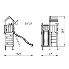 Jungle Gym Safari játszótorony, kerti játszótér