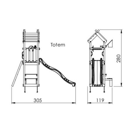 Jungle Gym Totem játszótorony, kerti játszótér